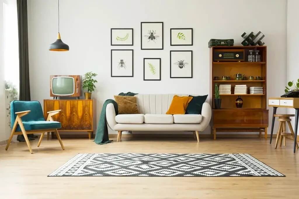 Sử dụng tranh trang trí, phụ kiện phong cách Retro