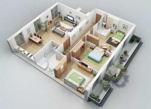 Nhà 3 Phòng Ngủ 1 Phòng Thờ: 15+ Mẫu Thiết Kế Đẹp, Tiện Nghi, Hợp Phong Thủy