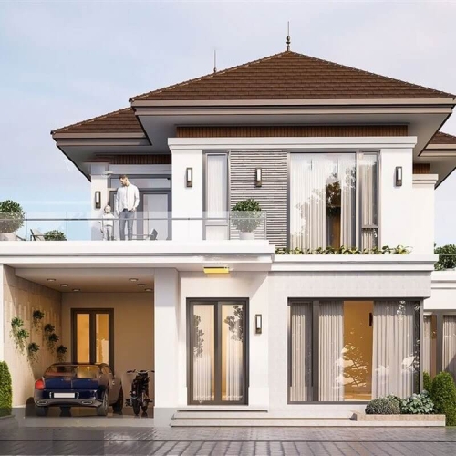 Top 20 Mẫu Nhà Mái Thái Có Sân Thượng Đẹp, Hiện Đại Nhất 2025